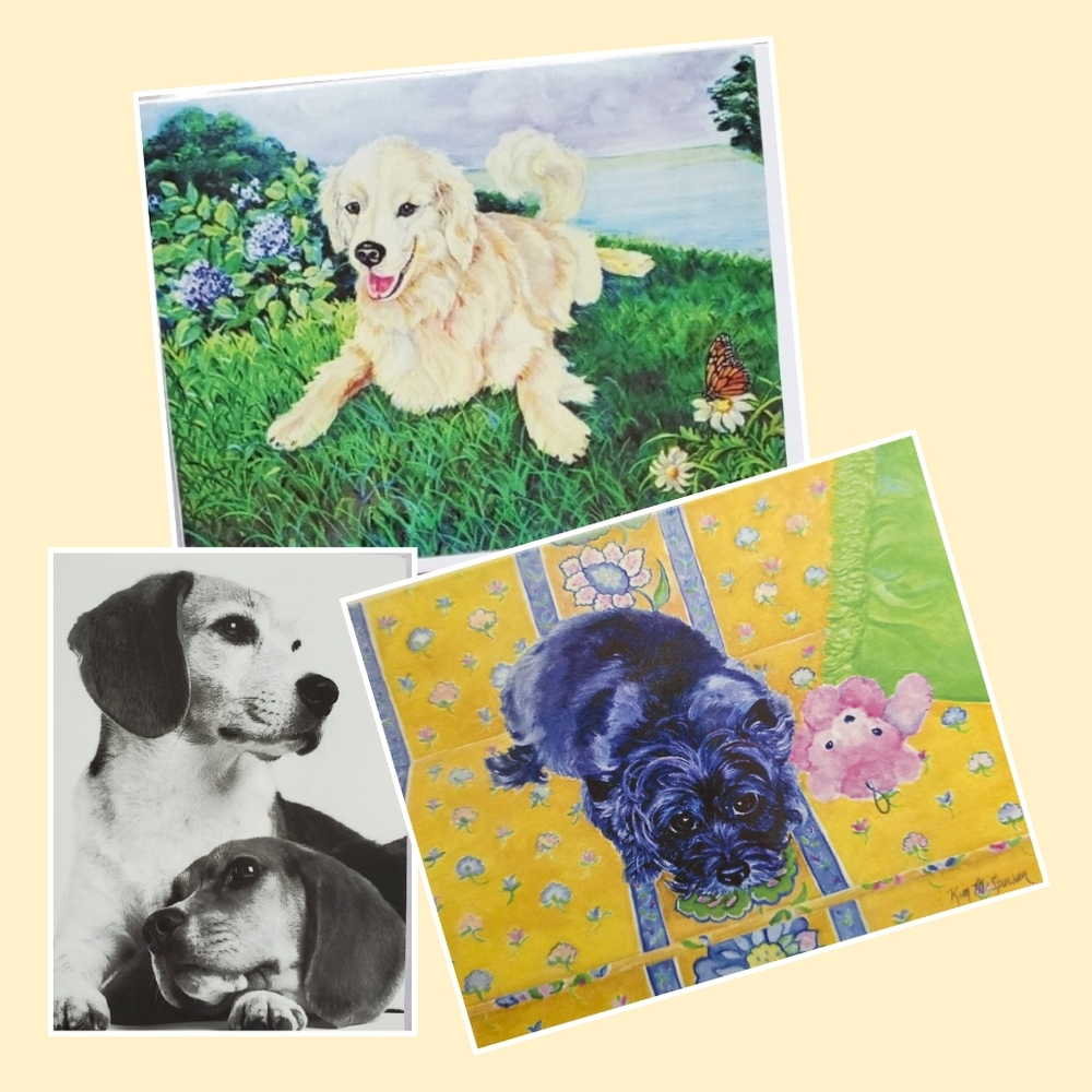 3 Greeting Cards for Dog lovers